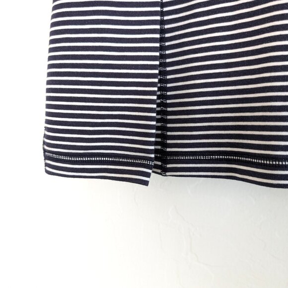 J CREW Pullover Men's L Blue White Performance Striped 1/4 Zip Long Sleeve - Picture 5 of 11